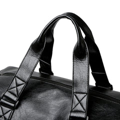 Water-Resistant PU Leather Travel Duffle Bag - Large Capacity Weekender for Yoga, Fitness, and Short-Distance Business Trips