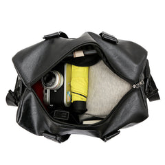 Water-Resistant PU Leather Travel Duffle Bag - Large Capacity Weekender for Yoga, Fitness, and Short-Distance Business Trips