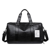 Water-Resistant PU Leather Travel Duffle Bag - Large Capacity Weekender for Yoga, Fitness, and Short-Distance Business Trips