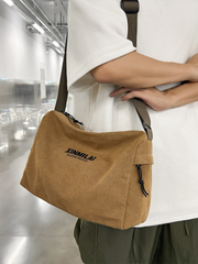 Vintage-Style Canvas Messenger Bag - Large Capacity Workwear Crossbody & Casual Commuter Shoulder Pack for Men
