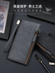 Emperor Paul Executive Men's Long Wallet: Multi-Slot Card Holder & Driver's License Clutch – Premium Gift for Husband & Boyfriend