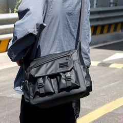 Large Capacity Canvas Messenger Bag - Rugged Workwear Postman Sling for Students & Office Commuting
