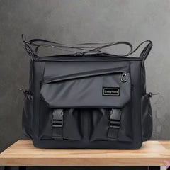 Large Capacity Canvas Messenger Bag - Rugged Workwear Postman Sling for Students & Office Commuting