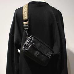 Minimalist Leather Crossbody Phone Bag - Small Square Urban Shoulder Sling for Streetwear & Essentials