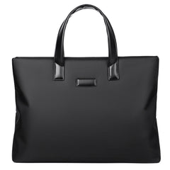 Professional Patterned Business Briefcase — Custom Logo Printed Men's Handbag — Horizontal Zipper Office Bag for Meetings & Document Storage