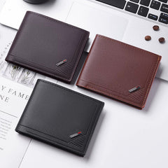 Retro Slim Men's Bifold Wallet: Vintage Full-Grain Style Multi-Card Organizer for Business & Young Professionals