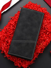 Men’s Ultra-Thin Long Wallet - Japanese & Korean Style Minimalist Card Holder - Retro Aesthetic Multi-Slot Travel Purse for Students & Trendsetters