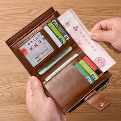 Minimalist Men's Vertical Wallet: Youthful Korean-Style Slim Bifold with Creative Multi-Card Slots for Students & Daily Use