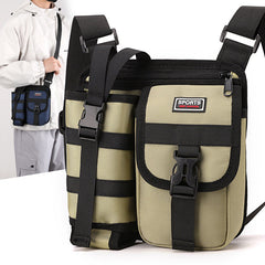 Water-Resistant Men's Crossbody Sling Bag - Compact Outdoor Shoulder Pack with Water Bottle Holder and Phone Pocket for Travel and Sports