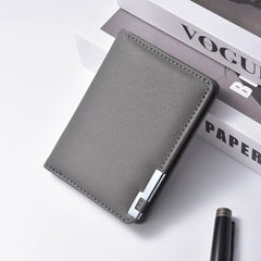 Elite Men's Saffiano Bifold: High-End Cross-Pattern Leather Card Holder with Multi-Slot Precision