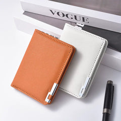 Elite Men's Saffiano Bifold: High-End Cross-Pattern Leather Card Holder with Multi-Slot Precision