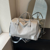 Premium Leather Men's Weekender Duffle - High-End Travel Bag with Independent Shoe Compartment & Waterproof Fitness Crossbody