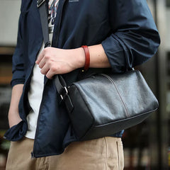 Handcrafted Vegetable-Tanned Leather Messenger - Luxury Soft Cowhide Shoulder Sling & Urban Pillow Crossbody for Men