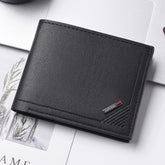 Retro Slim Men's Bifold Wallet: Vintage Full-Grain Style Multi-Card Organizer for Business & Young Professionals