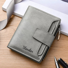 Minimalist Men's Vertical Wallet: Youthful Korean-Style Slim Bifold with Creative Multi-Card Slots for Students & Daily Use