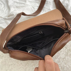 Minimalist Leather Crossbody Bag - Small Square Flip Shoulder Sling for Men & Women
