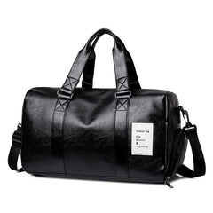 Water-Resistant PU Leather Travel Duffle Bag - Large Capacity Weekender for Yoga, Fitness, and Short-Distance Business Trips