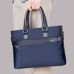 Professional Lightweight Business Briefcase — Water-Resistant Oxford Cloth Shoulder Bag — Trendy Large Capacity Laptop Messenger for Men