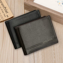 Modern Men's Slim Bifold Wallet - Multi-Functional Card Holder & Minimalist PU Leather Purse for Campus, Casual Wear & Gifting
