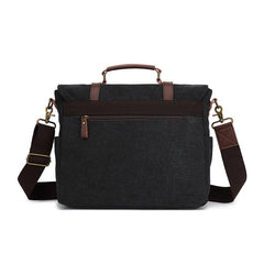 Vintage Heritage Canvas Messenger Bag — Retro Men's Satchel & Shoulder Bag — Water-Resistant 15.6" Laptop Briefcase for Commuting and Travel