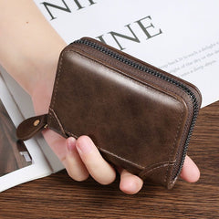 Elite Men's RFID-Blocking Card Case: Genuine Leather Texture Anti-Theft Slim Wallet with High-Capacity Multi-Slot Organizer