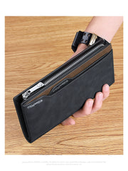 Emperor Paul Executive Men's Long Wallet: Multi-Slot Card Holder & Driver's License Clutch – Premium Gift for Husband & Boyfriend