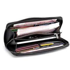 Trendy Men’s Leather Clutch - Large Capacity Zippered Travel Wallet & Business Organizer Bag with Wristlet for Young Professionals