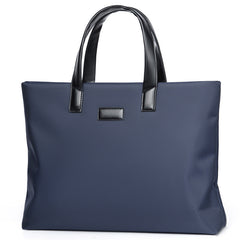 Professional Patterned Business Briefcase — Custom Logo Printed Men's Handbag — Horizontal Zipper Office Bag for Meetings & Document Storage