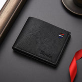 Urban Slim Men's Zipper Bifold - Pebbled Lychee Texture Ultra-Thin Wallet - Trendy Student Card Holder & Coin Purse for Daily Use