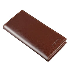 Modern Men's Slim Long Wallet - Supple Vegan Leather Card Holder - Minimalist Korean Style Organizer for Students & Daily Travel
