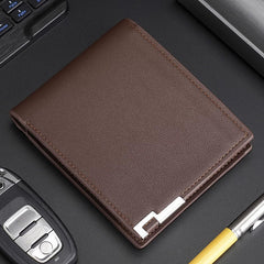 Carrken Elite Men's Short Wallet: Minimalist Multi-Functional Bifold with High-Capacity Card Slots for Students & Business