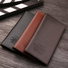 Minimalist Men's Long Business Wallet: Ultra-Thin Zippered Clutch & Multi-Card Organizer for Students & Young Professionals (Japanese & Korean Style)