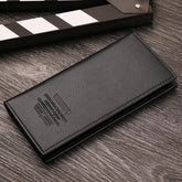 Minimalist Men's Long Business Wallet: Ultra-Thin Zippered Clutch & Multi-Card Organizer for Students & Young Professionals (Japanese & Korean Style)