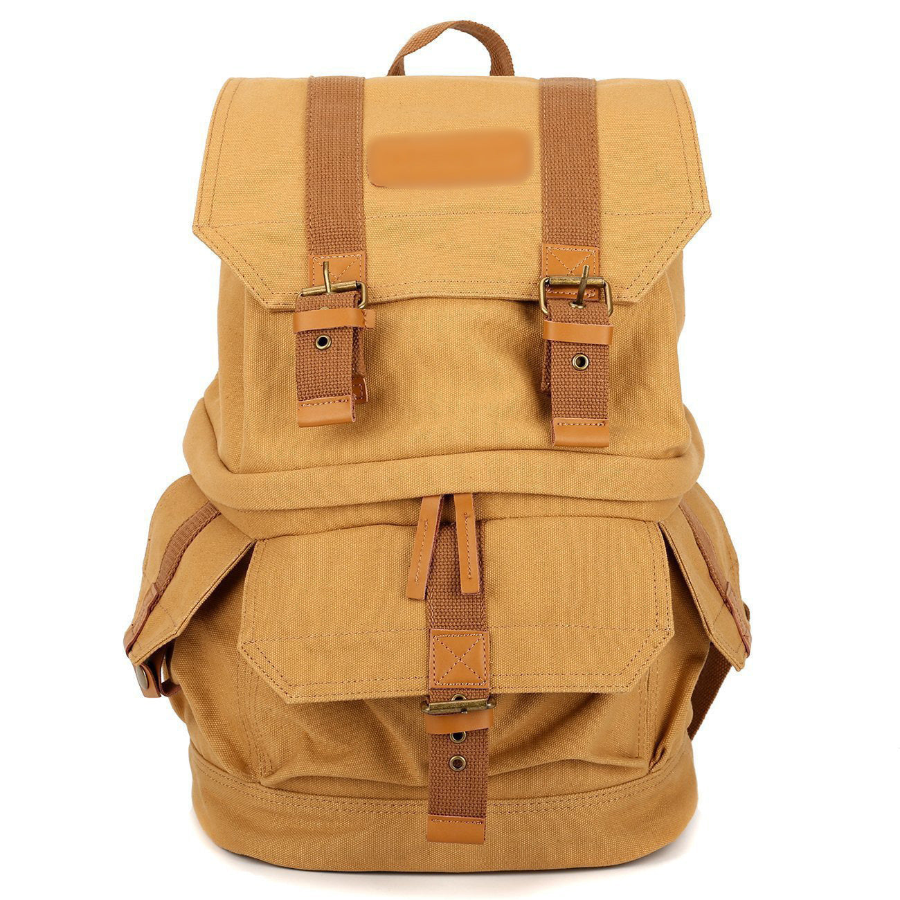 Vintage Waxed Canvas Camera Backpack — Professional Waterproof SLR Photography Bag — Scratch-Resistant Padded Laptop Case with Crazy Horse Leather Accents