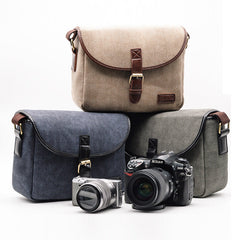 Campus Style Camera Messenger Bag — Compact Crossbody Photography Bag — Water-Resistant Padded Case for DSLR and Mirrorless Cameras
