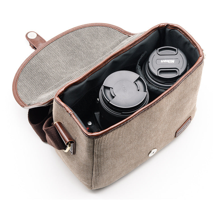 Campus Style Camera Messenger Bag — Compact Crossbody Photography Bag — Water-Resistant Padded Case for DSLR and Mirrorless Cameras
