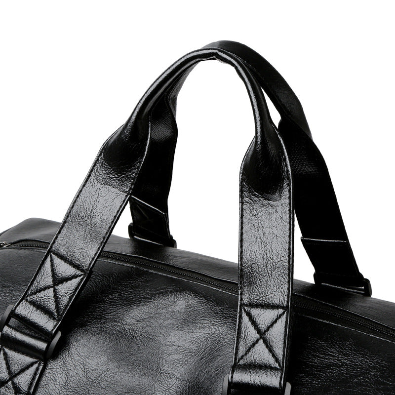 Water-Resistant PU Leather Travel Duffle Bag - Large Capacity Weekender for Yoga, Fitness, and Short-Distance Business Trips