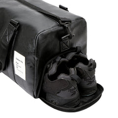 Water-Resistant PU Leather Travel Duffle Bag - Large Capacity Weekender for Yoga, Fitness, and Short-Distance Business Trips