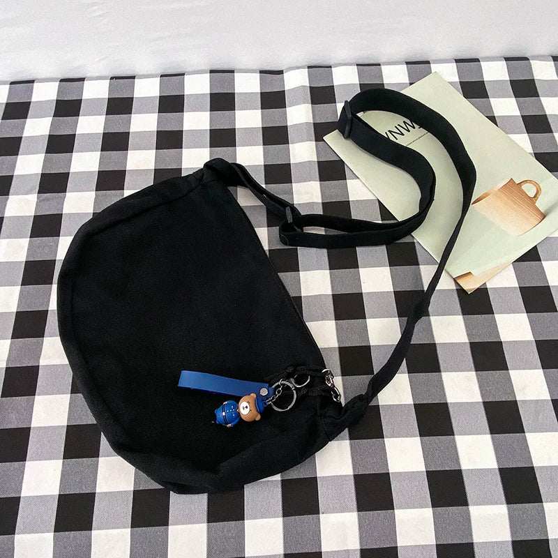 Durable Canvas Messenger Bag - Versatile Multi-Pocket Sling Bag for Students & Daily Commute