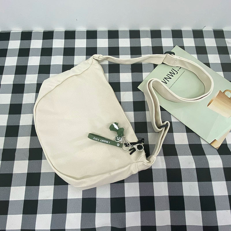 Durable Canvas Messenger Bag - Versatile Multi-Pocket Sling Bag for Students & Daily Commute