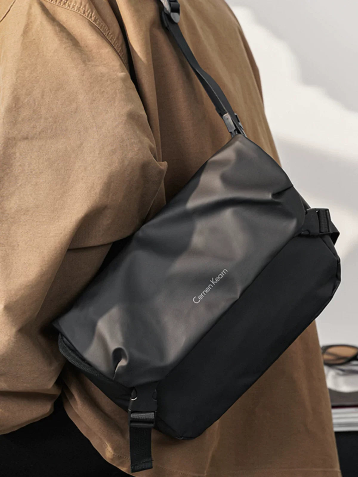 Waterproof Oxford Canvas Small Square Bag Japanese Streetwear Style Crossbody Shoulder Bag for Men and Women Minimalist Urban Commuter Sling