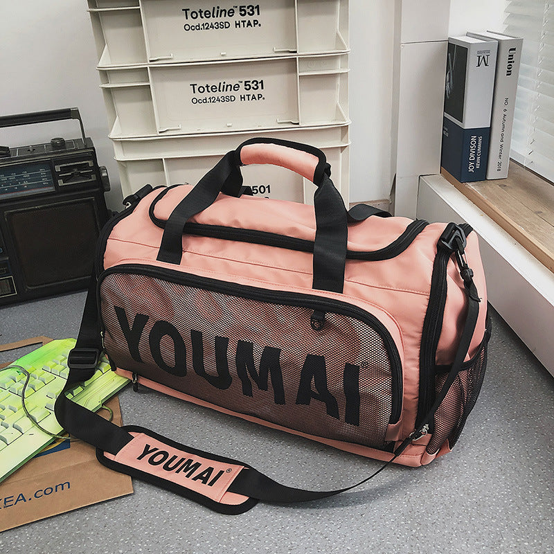 Water-Resistant Large Duffel Bag with Shoe Compartment - 50L Weekender Bag for Business Travel, Gym, and Maternity Hospital Stay