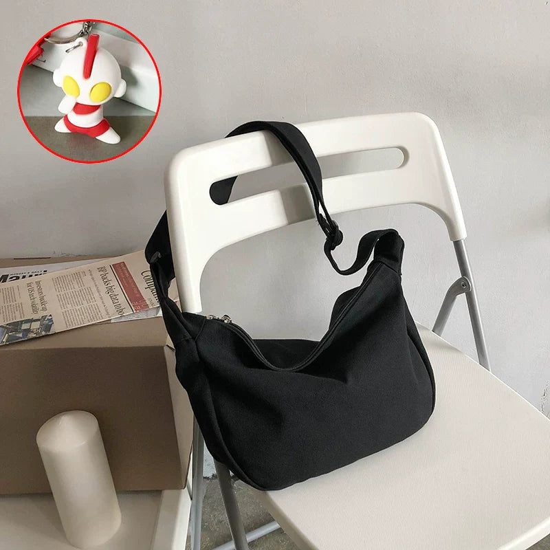Durable Canvas Messenger Bag - Versatile Multi-Pocket Sling Bag for Students & Daily Commute