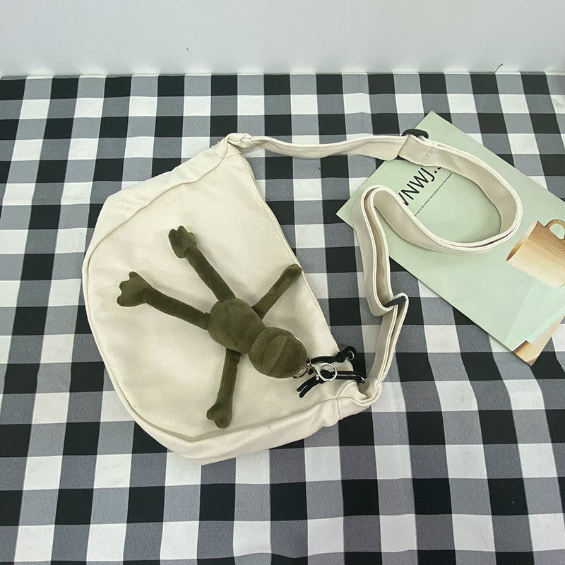 Durable Canvas Messenger Bag - Versatile Multi-Pocket Sling Bag for Students & Daily Commute
