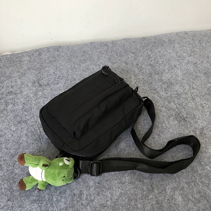 Minimalist Waterproof Crossbody Sling Bag Japanese Streetwear Small Square Shoulder Bag for Men and Women Versatile Urban Messenger Pack