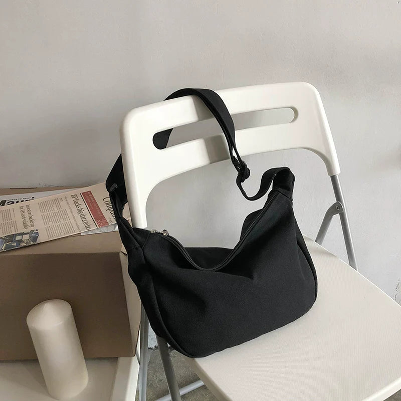Durable Canvas Messenger Bag - Versatile Multi-Pocket Sling Bag for Students & Daily Commute