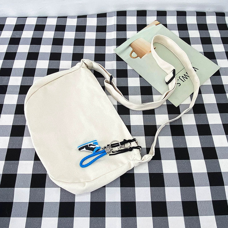 Durable Canvas Messenger Bag - Versatile Multi-Pocket Sling Bag for Students & Daily Commute