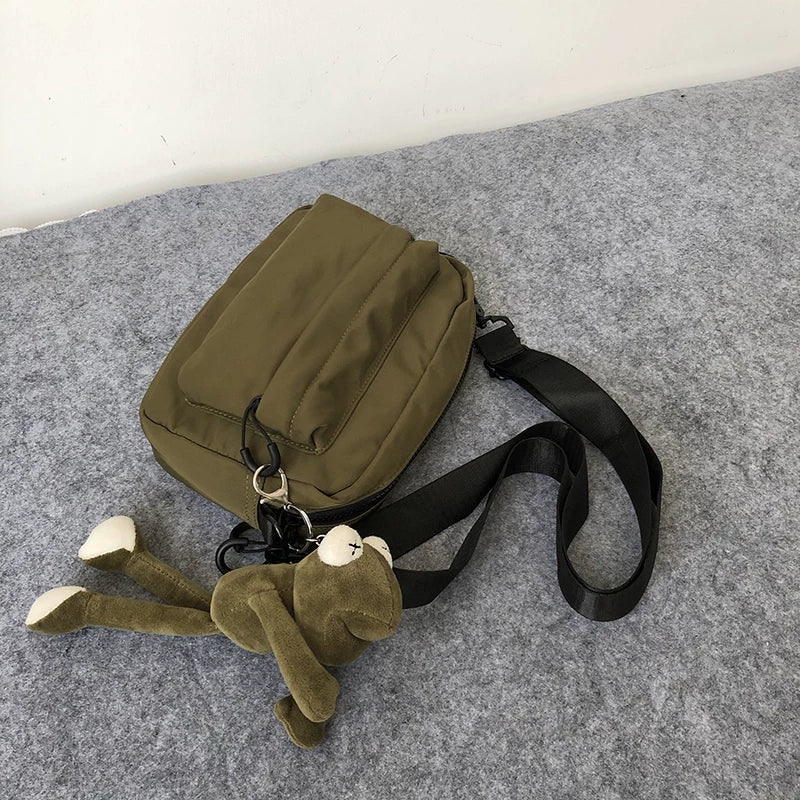 Minimalist Waterproof Crossbody Sling Bag Japanese Streetwear Small Square Shoulder Bag for Men and Women Versatile Urban Messenger Pack