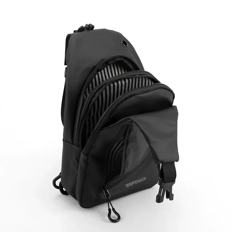 Water-Resistant Nylon Sling Bag - Korean-Style Multifunctional Chest Rig & Urban Messenger for Men