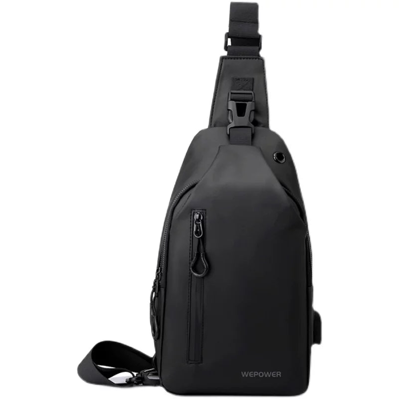 Water-Resistant Nylon Sling Bag - Korean-Style Multifunctional Chest Rig & Urban Messenger for Men